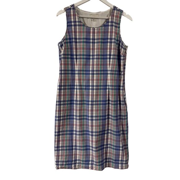 L.L. Bean Dresses & Skirts - L.L. Bean purple madras plaid shift dress size 8